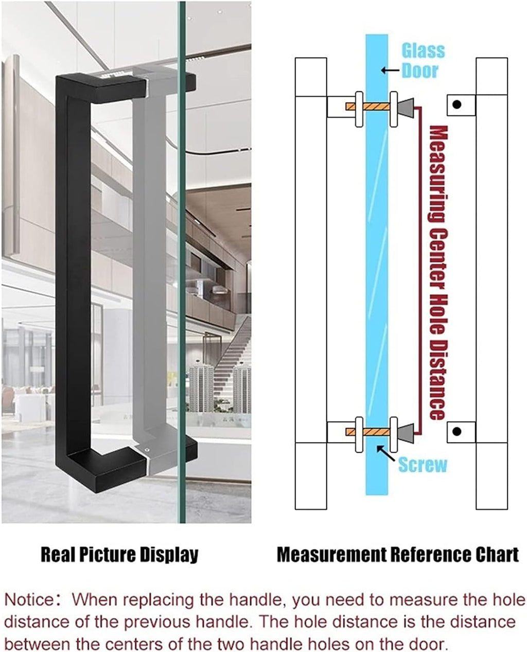 Barn Door Handle,Black/D Square Entry Door Handle,Modern Steel Push Pull Door Handle for Shower Glass Sliding Door/Barn Door/Interior Exterior Entry Door,Black-80cm/31.5inch