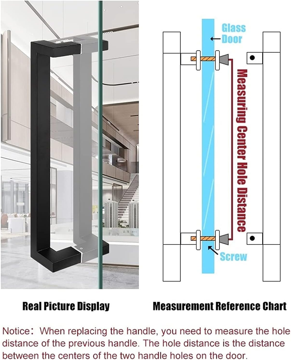 Barn Door Handle,Black/D Square Entry Door Handle,Modern Steel Push Pull Door Handle for Shower Glass Sliding Door/Barn Door/Interior Exterior Entry Door,Black-80cm/31.5inch