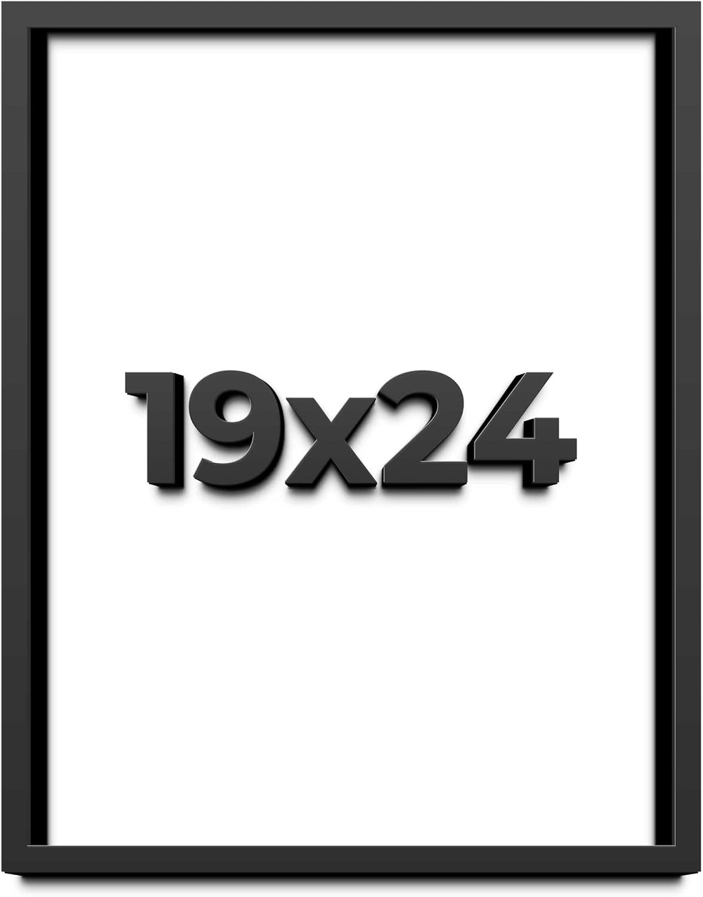 19x24 Shadow Box Black Solid Wood Display Frame with White Acid-Free Backing UV Acrylic & Hanging Hardware - with 3/4' Usable Depth