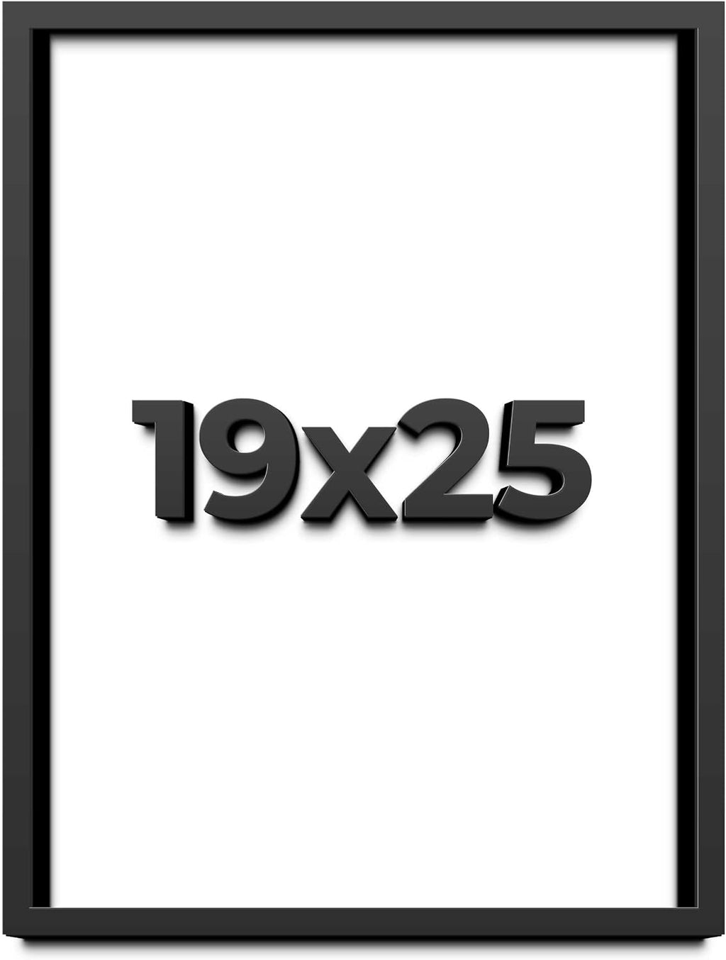 19x25 Shadow Box Black Solid Wood Display Frame with White Acid-Free Backing UV Acrylic & Hanging Hardware - with 3/4' Usable Depth