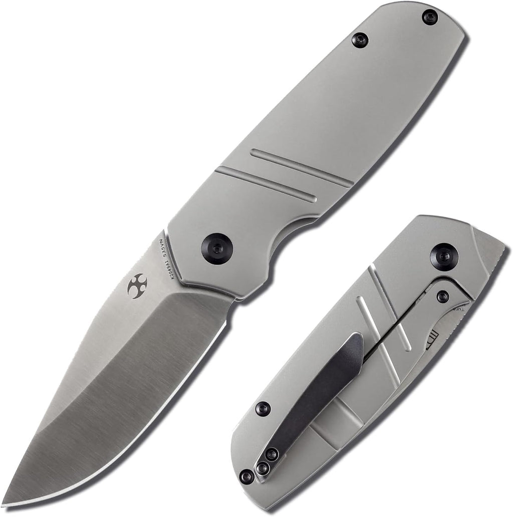 KANSEPT Turaco Pocket Folding Knives for Men EDC Camping Folding Knife 2.85'' CPM-S35VN Material Pocket Folding Knife with Bronze Anodized Titanium Handle Everyday Carry K2049A1