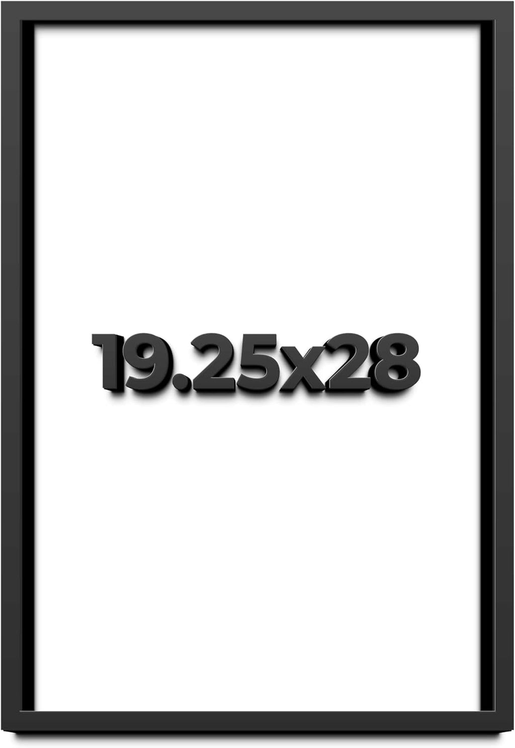 19.25x28 Shadow Box Black Solid Wood Display Frame with White Acid-Free Backing UV Acrylic & Hanging Hardware - with 3/4' Usable Depth