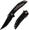 KANSEPT Baku Pocket Folding Knives for Men EDC Camping Folding Knife 3.2'' CPM-S35VN Material Women Folding Knives with Titanium Copper Carbon Fiber Handle Everyday Carry K1056A1