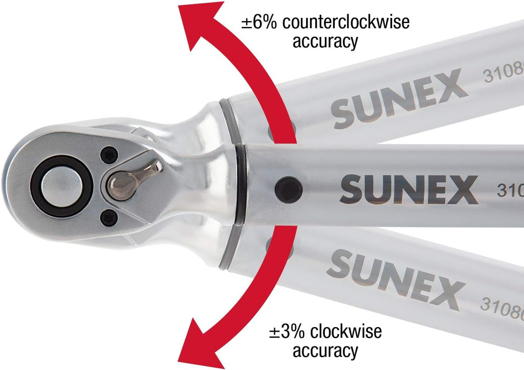 Sunex 31080 3/8' Drive 10-80 Ft-lb 48T Torque Wrench