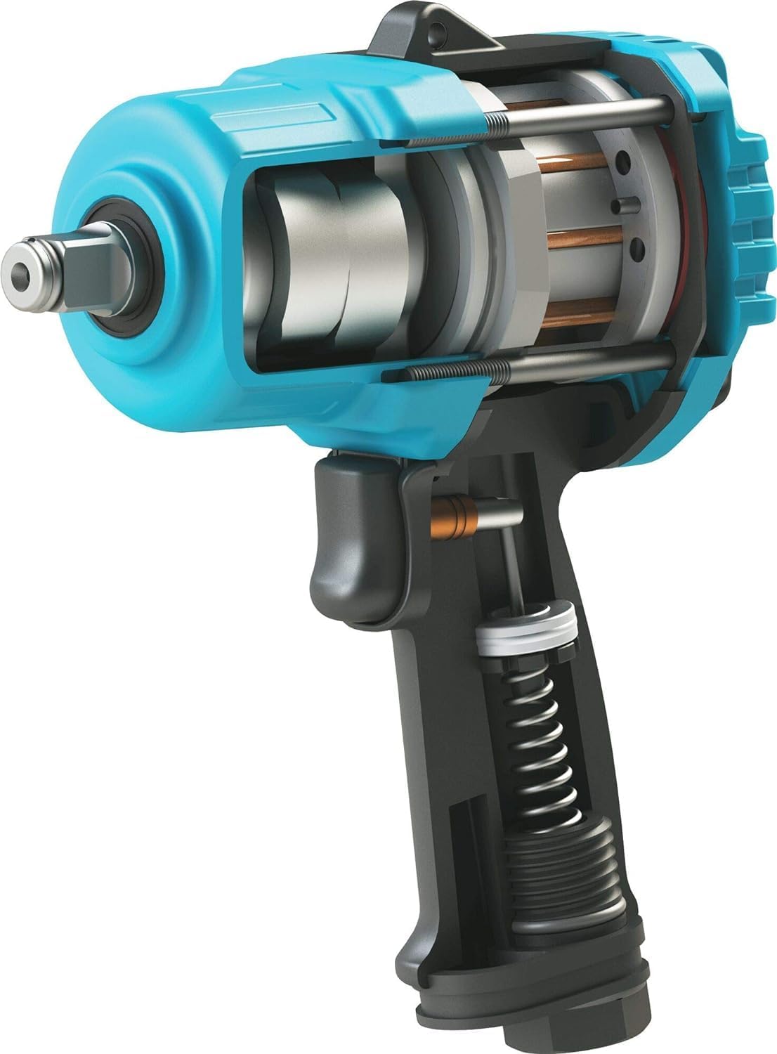 HAZET Impact Wrench 9012TT I Max. Loosening Torque1622ft-Lbs/T 2200 Nm, Square Drive 12.5 Mm (1/2 Inch) I High-Performance Double-Hammer Impact Wrench- Compact and Lightweight