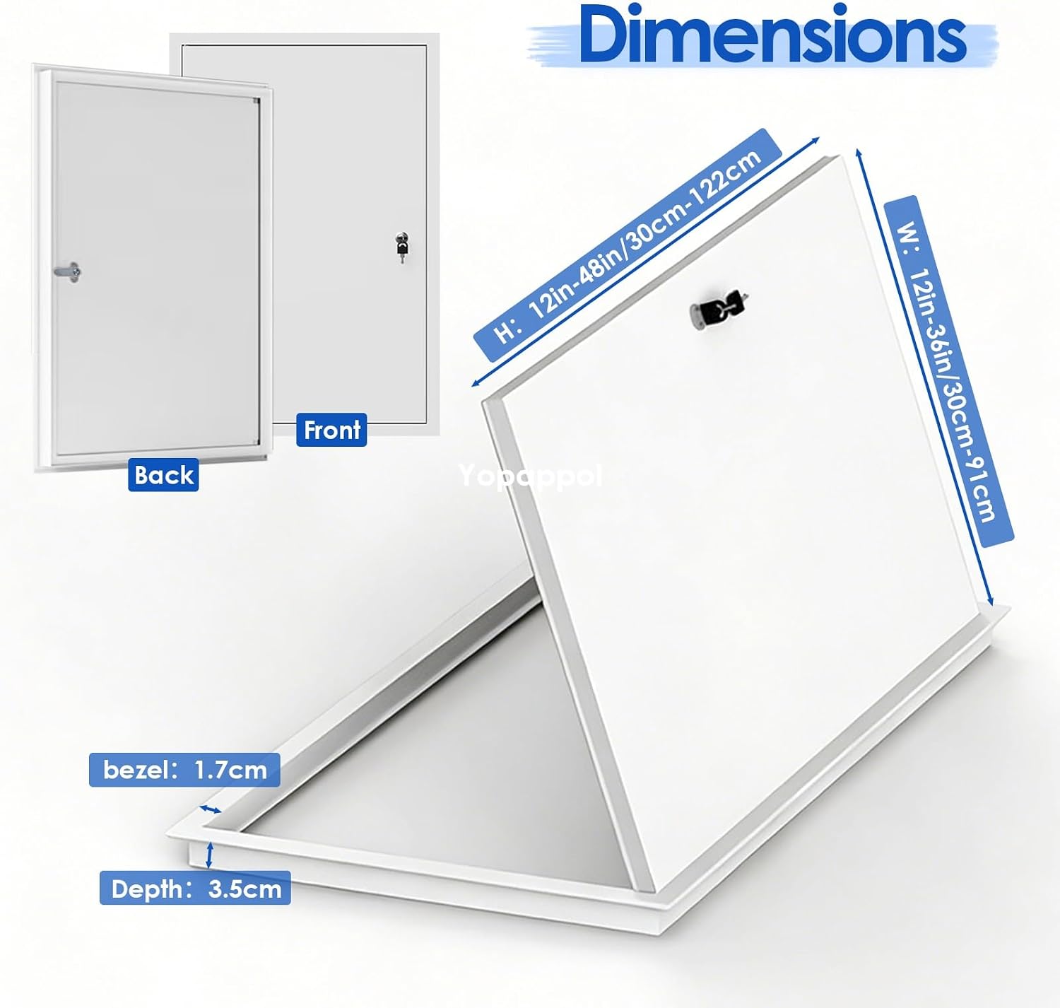 Paintable Access Panel Electrical Plumbing Inspection Door for Wall and Ceiling, Conceals Wires, Meters, Pipes, Aluminum Wall Hatch 36x61cm 61x61cm 81x102cm(20x44in/51x112cm)