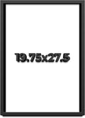 19.75x27.5 Shadow Box Black Solid Wood Display Frame with White Acid-Free Backing UV Acrylic & Hanging Hardware - with 3/4' Usable Depth