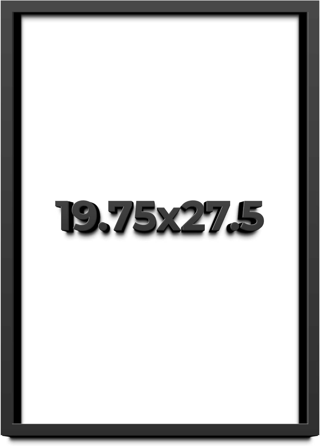 19.75x27.5 Shadow Box Black Solid Wood Display Frame with White Acid-Free Backing UV Acrylic & Hanging Hardware - with 3/4' Usable Depth