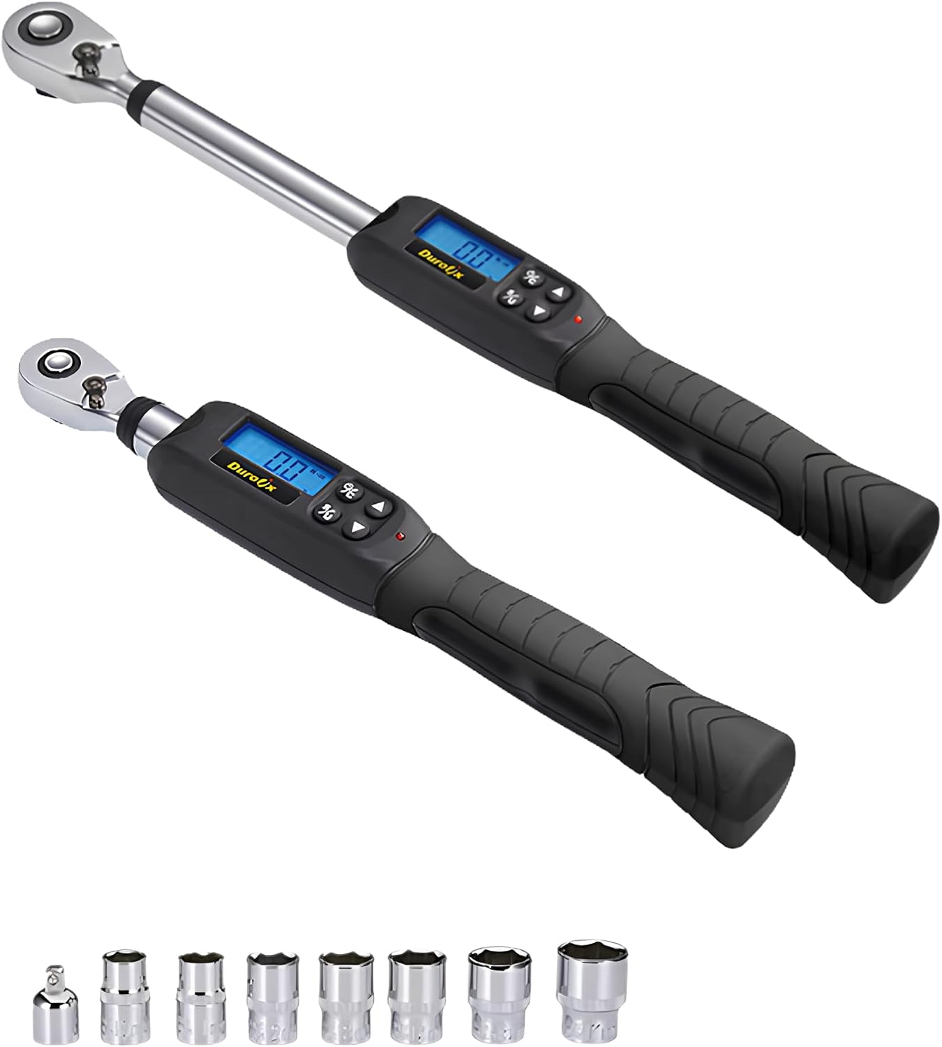 Durofix RM601-34 Digital Torque Wrench Combo Kit Set, 3/8' & 1/2' Drive (3.7–150 ft-lbs), Electronic Torque Wrench with Buzzer, LED & LCD Display – ISO 6789 Certified, Hard Cases Included