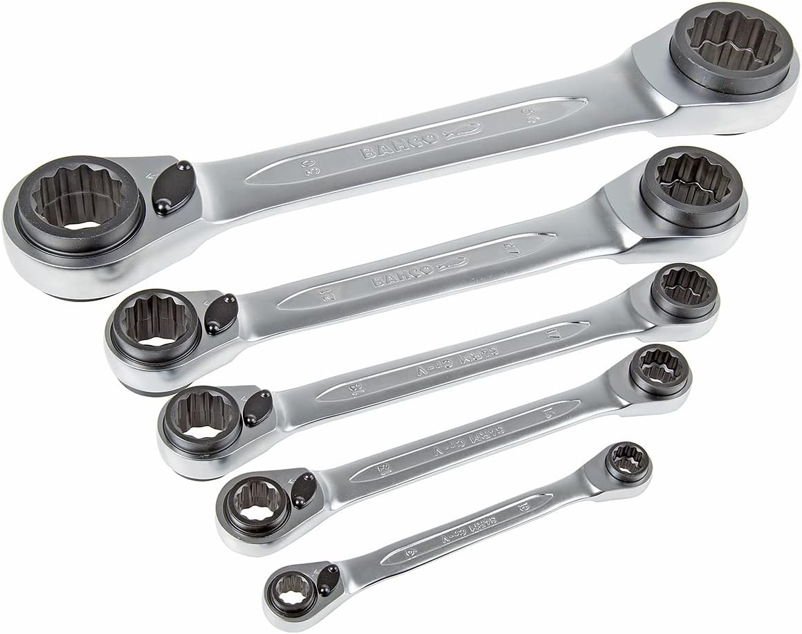 Bahco BAHS4RM5T 8-36 mm Reversible Ratchet Spanner (Set of 5)