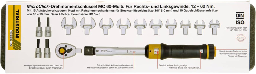 PROXXON Micro Click Digital Torque Wrench 3/8 MC60M No.83341