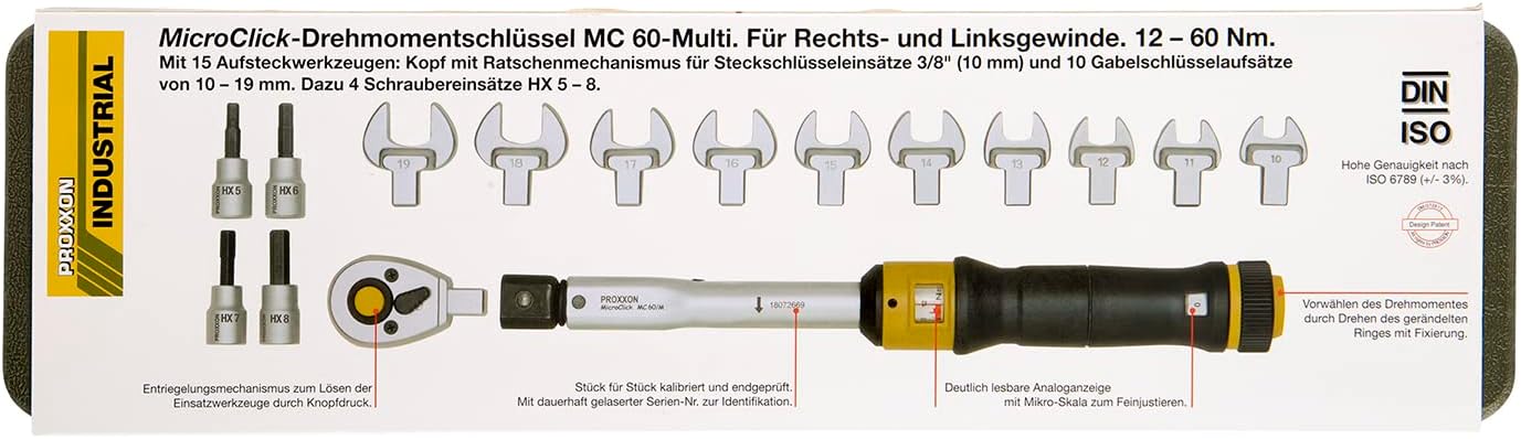 PROXXON Micro Click Digital Torque Wrench 3/8 MC60M No.83341
