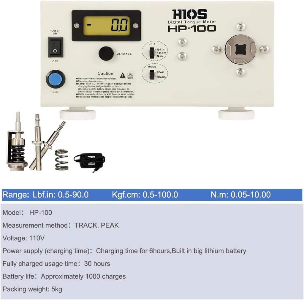 -100 Digital Torque Meter Screw Driver Wrench Measure Tester Portable Torque Testing Instrument Torque Tester Wrench Calibrator Torque Meter Gauge Adapter Measuring Machine