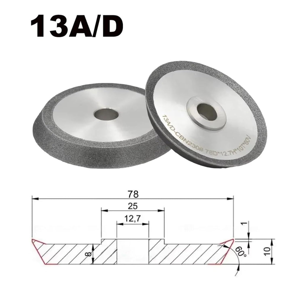 1pc CBN Grinding Wheel MR-X3 X1 Diamond 78mm MR-13B MR-20G MR-13D HSS Tungsten Grinder CBN230 SDC230 Drill Bit Sharpener(CBN230,MR-13A D)