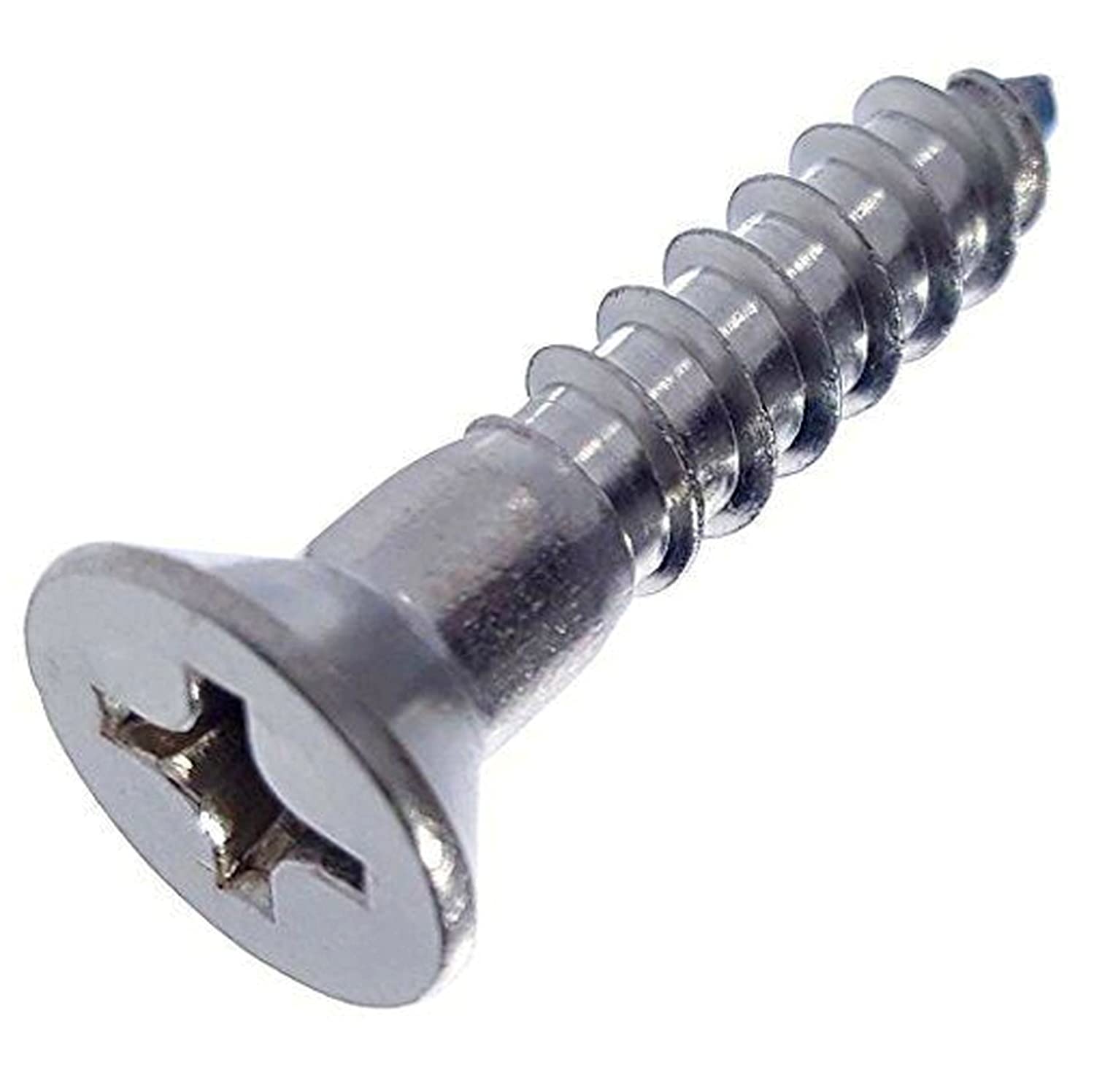 #8 x 2' Phillips Flat Head Wood Screws Kit Hardware 316 Marine Stainless Steel Pack of 500 Fastener Set LS14333F