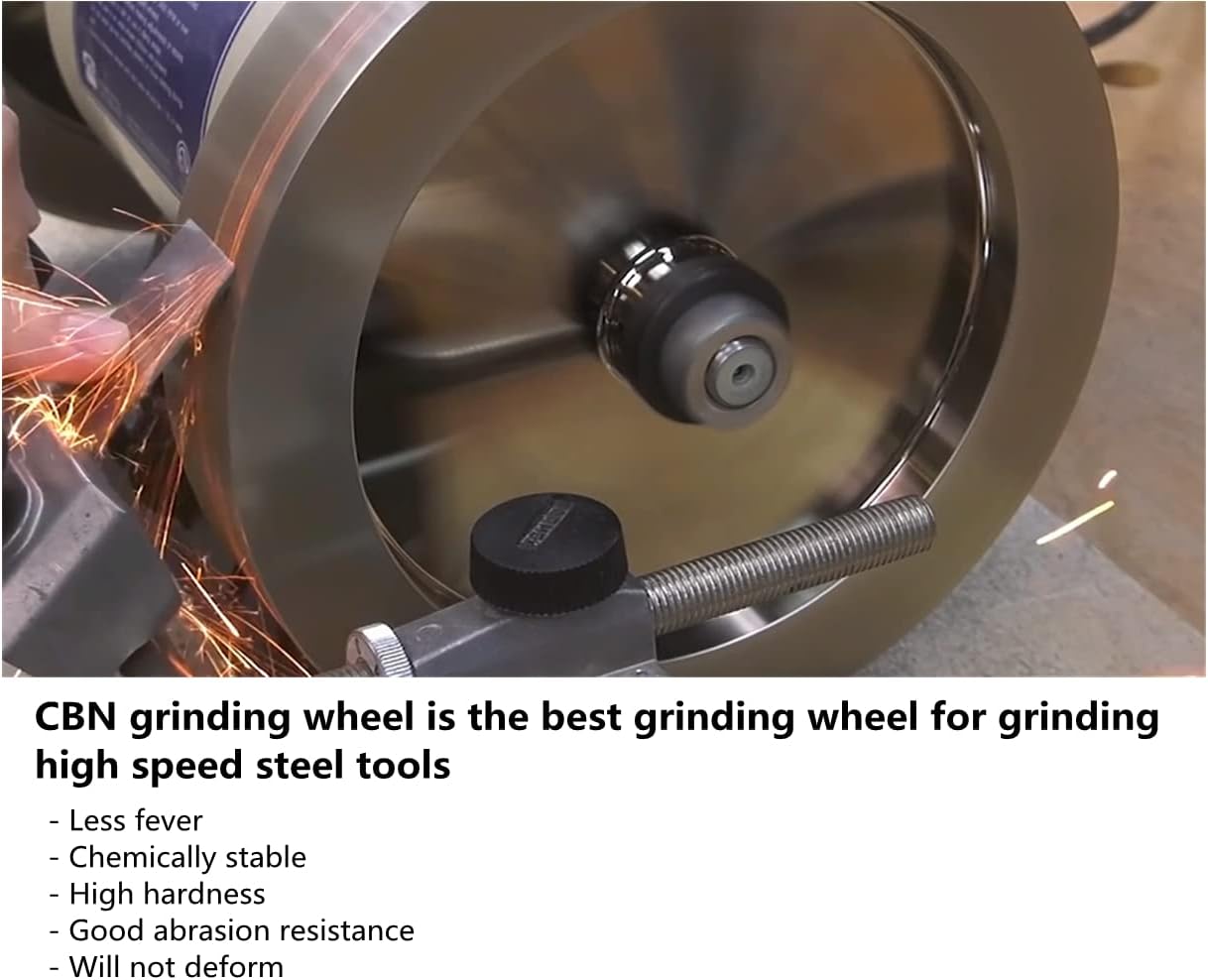 6 inch CBN Grinding Wheel 180 Grit, 6' Dia x 1.5' Wide x 1/2' Bore （Aluminum Body） for Sharpening High Speed Steel Tools、Woodturning Tools (6'x1.5')