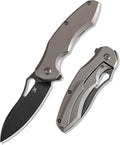 KANSEPT Echis Pocket Folding Knives for Men Women Camping Hiking Folding Knife 3.45'' Black Stonewashed CPM S35VN Blade Pocket Knife with Bronze Anodized Titanium Handle Everyday Carry K1071A2