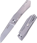 Real Steel Solis Slipjoint Folding Pocket Knife: Bohler N690 Beadblast Blade and Titanium TC4 Handle for Unmatched Versatility - Your Go-To EDC Companion for Outdoor Adventures and Everyday Use (Sliver hardware/Beadblast)