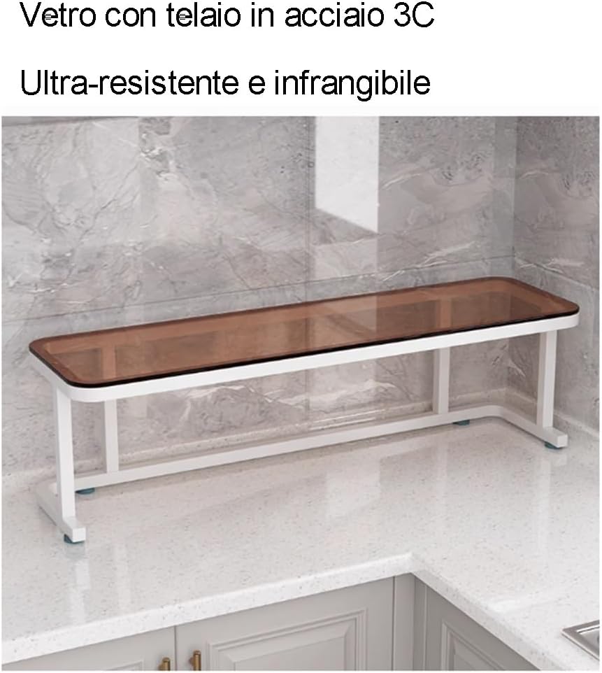 Microwave Oven Rack,Sink Shelf,Countertop Storage,Spice Cabinet Shelves,Multiuse Microwave Stands,Baker's Rack,Suitable for Kitchens, Stackable (White a)