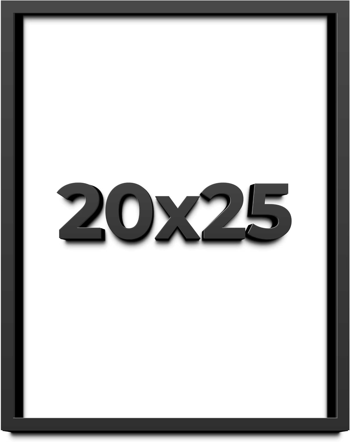 20x25 Shadow Box Black Solid Wood Display Frame with White Acid-Free Backing UV Acrylic & Hanging Hardware - with 3/4' Usable Depth