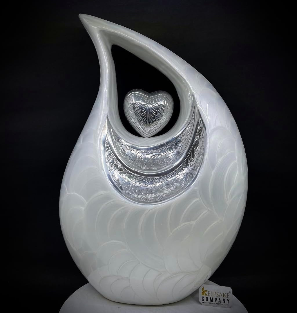 Double Adult/XXL urn for Forever Together Companions - Companion urns for 2 Adults - Teardrop Cremation Keepsake for Human Ash of Adult Man and Female - Includes Velvet Bag, 440 Cu Inch