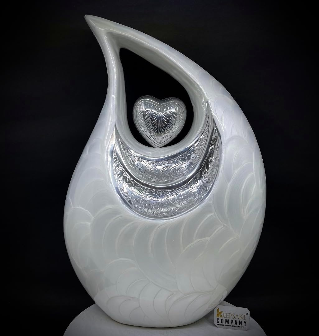 Double Adult/XXL urn for Forever Together Companions - Companion urns for 2 Adults - Teardrop Cremation Keepsake for Human Ash of Adult Man and Female - Includes Velvet Bag, 440 Cu Inch