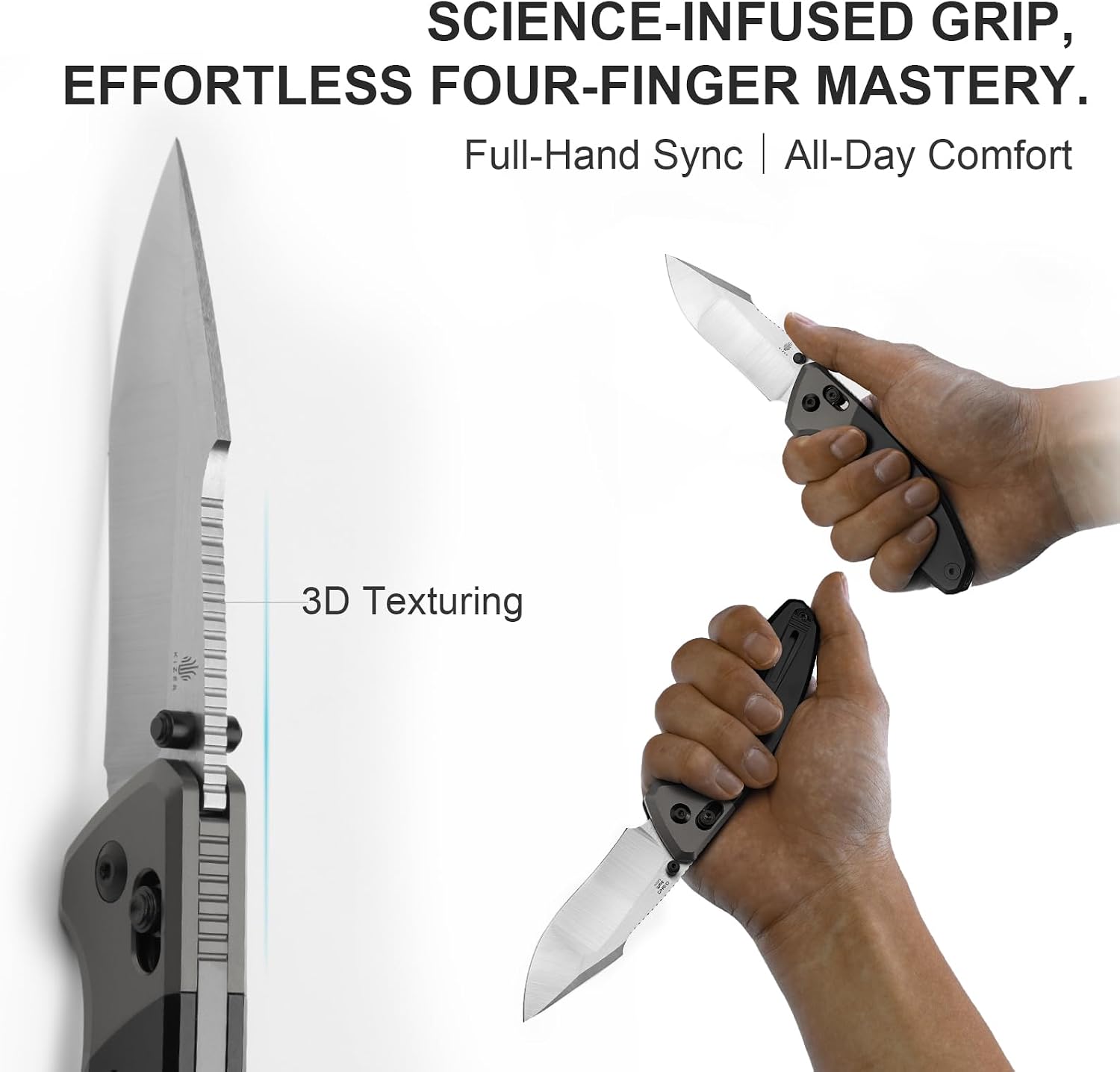 Kizer Staffi Pocket Knife, 3.32' S45VN Folding Knife with Black & Gray Titanium Handle, Clutch Lock EDC Knives with Reversible Pocket Clip for Men Women Ki3695A2