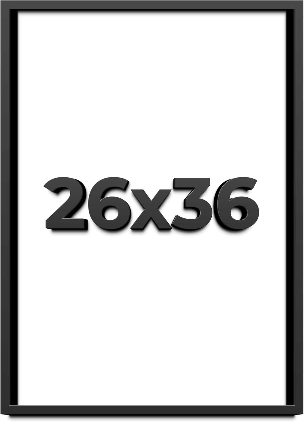 26x36 Shadow Box Black Solid Wood Display Frame with White Acid-Free Backing UV Acrylic & Hanging Hardware - with 3/4' Usable Depth