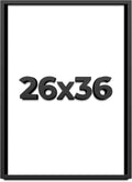 26x36 Shadow Box Black Solid Wood Display Frame with White Acid-Free Backing UV Acrylic & Hanging Hardware - with 3/4' Usable Depth