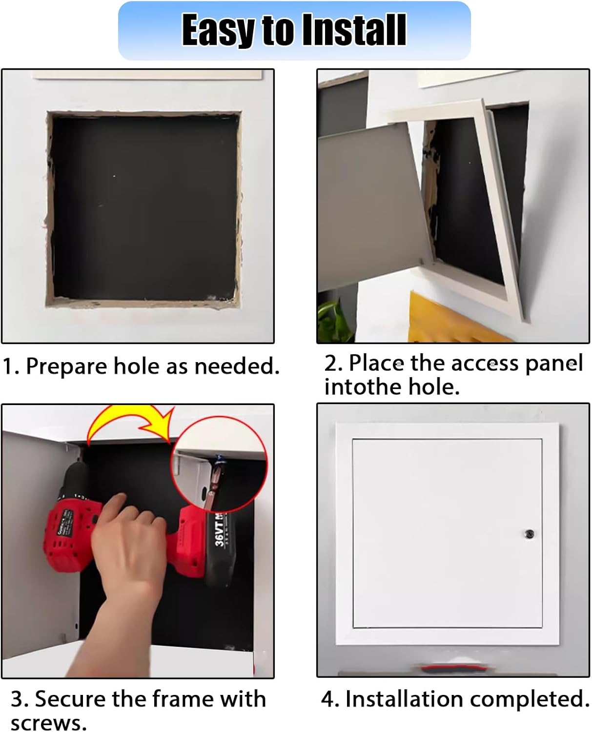 Kunovo Lockable Attic Access Hole Cover, Ceilings & Walls Access Panels Concealed, Electrical and Plumbing Inspection Hatch Service Shaft Door(18x22in (45x55cm))