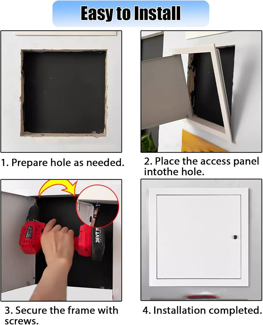 Kunovo Lockable Attic Access Hole Cover, Ceilings & Walls Access Panels Concealed, Electrical and Plumbing Inspection Hatch Service Shaft Door(14x26in (35x65cm))