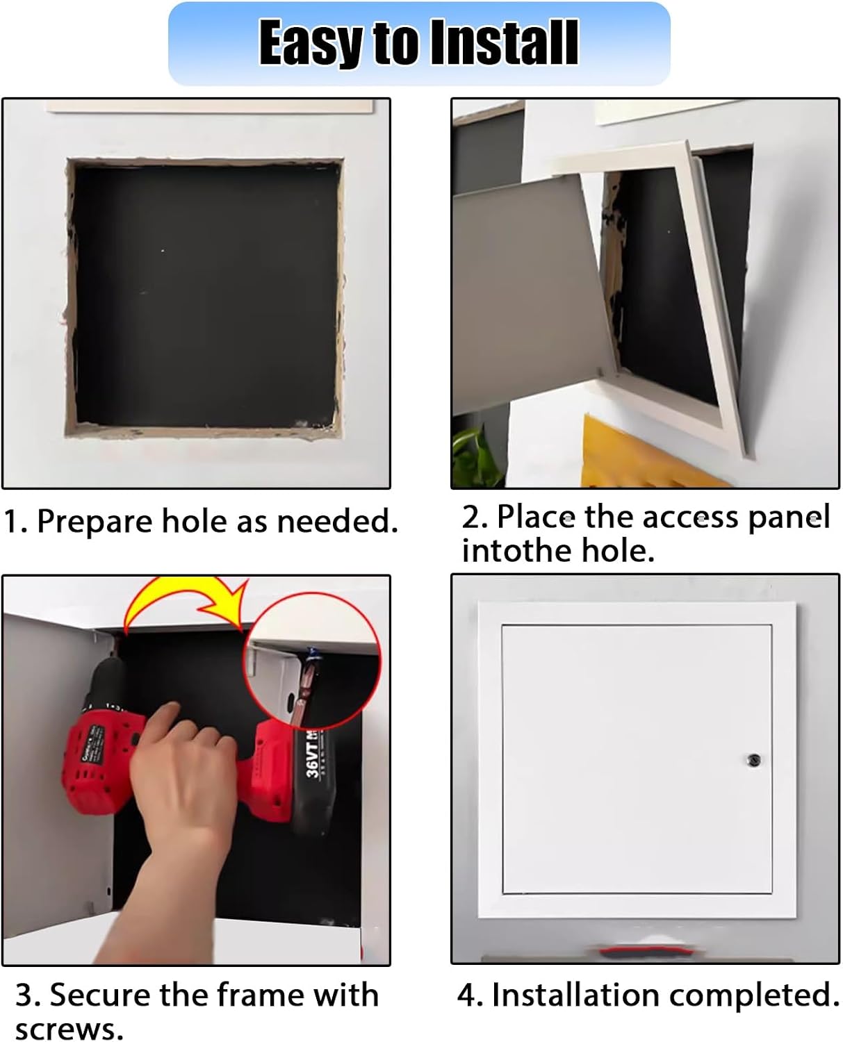 Kunovo Lockable Attic Access Hole Cover, Ceilings & Walls Access Panels Concealed, Electrical and Plumbing Inspection Hatch Service Shaft Door(32x36in (80x90cm))