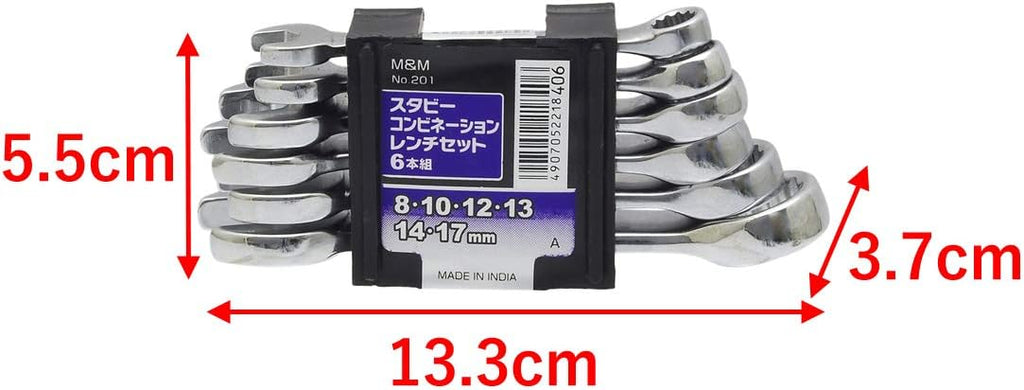 Takagi M&M Stubby Combination Wrench Set of 6 No. 201