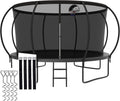 1500LBS Capacity No-Gap Design 8 10 12 14 15 16 FT Recreational Jumper with Enclosure Net, Wind Stakes & Basketball Hoop, ASTM Approved, Perfect for Kids & Adults Family Outdoor Backyard Fun