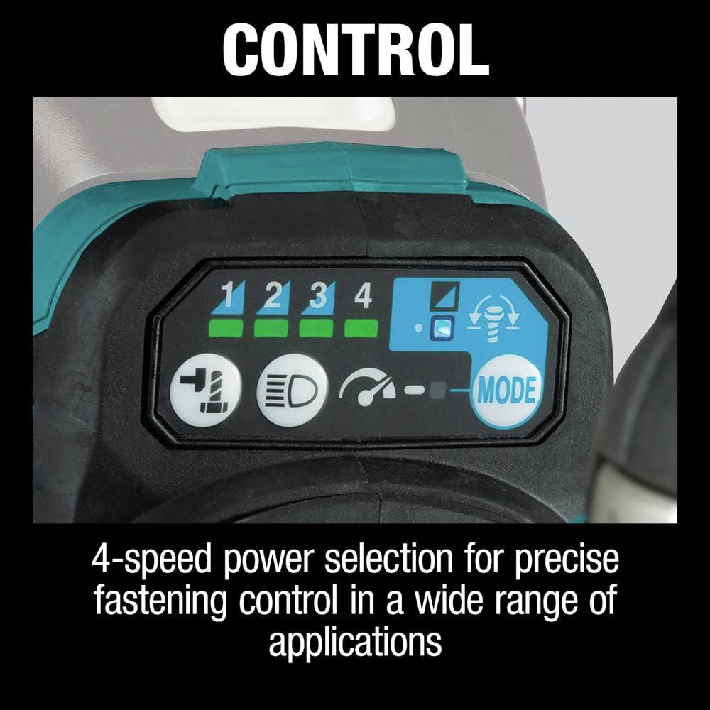 Makita XWT17Z 18V LXT® Lithium-Ion Brushless Cordless 4-Speed Mid-Torque 1/2' Sq. Drive Impact Wrench w/Friction Ring Anvil, Tool Only