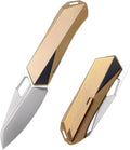 REMETTE RT-Woodpecker Folding Pocket Knife M390 Blade Titanium Handle (Gold)
