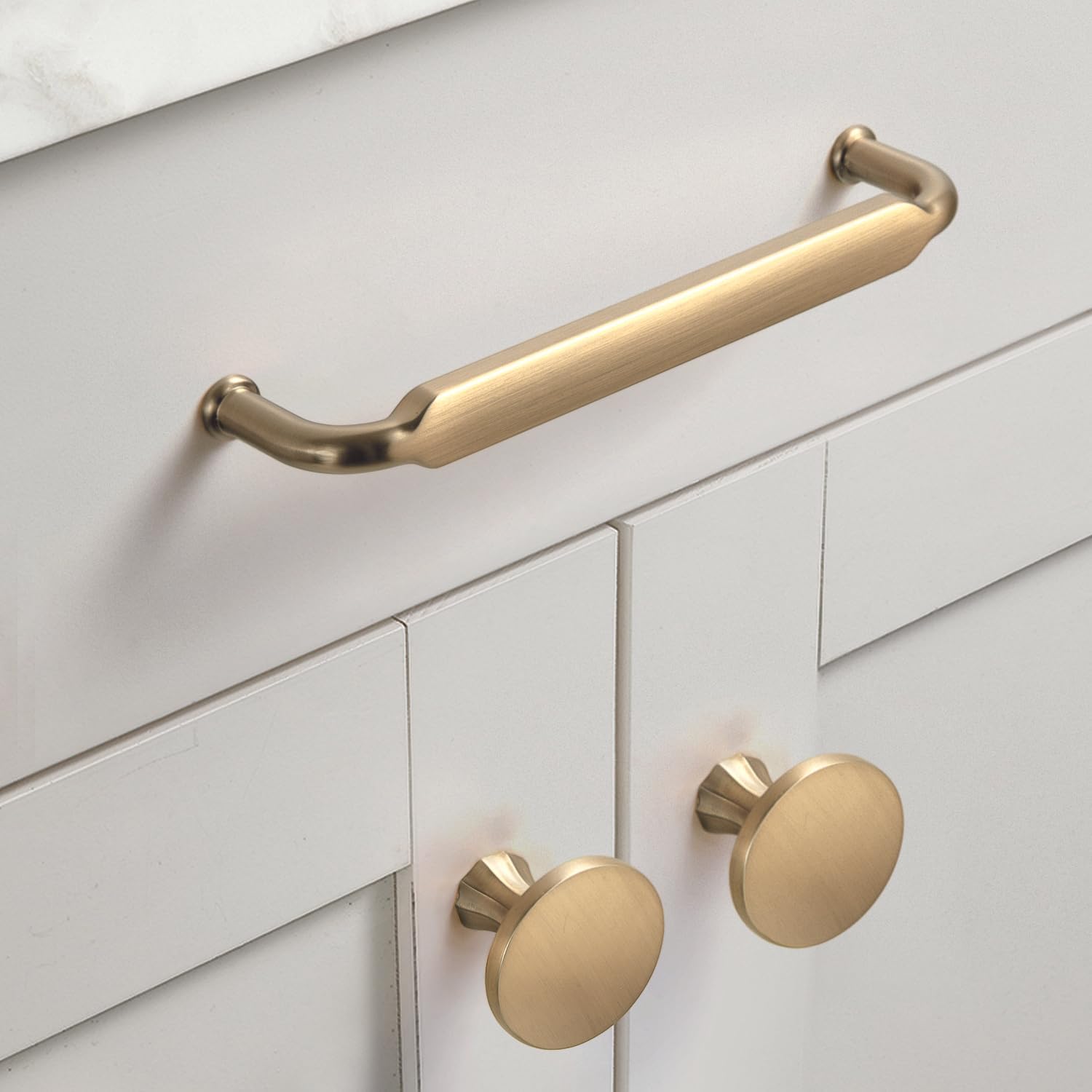 Goo-Ki 6 Pack 12-3/5 Inch （320mm） Hole Center Cabinet Pulls Champagne Bronze Zinc Alloy Kitchen Drawer Pulls Drawer Handles 13.05 Inch Length 2202-UBR-320