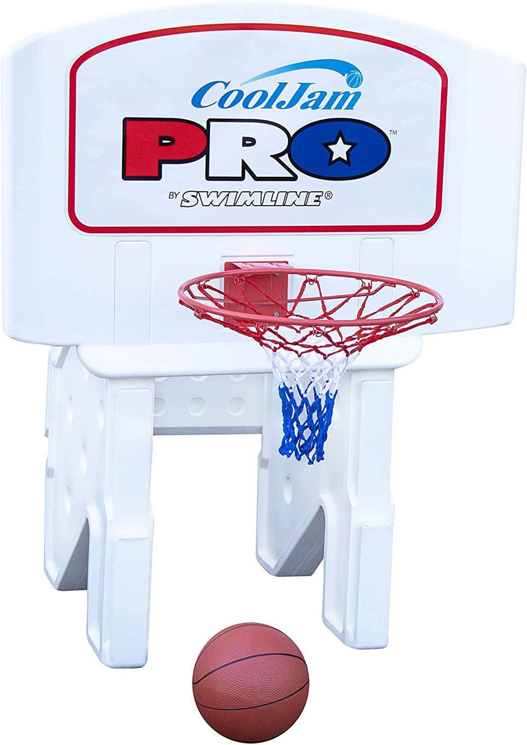 Cool Jam Pro Pool Basketball Goal Hoop Net | Includes 2 Basketballs | Adjustable Heights | Hard Molded Backboard | Sturdy & Stable Weighted Base | Make Your Swimming Pool The Neighborhood Arena