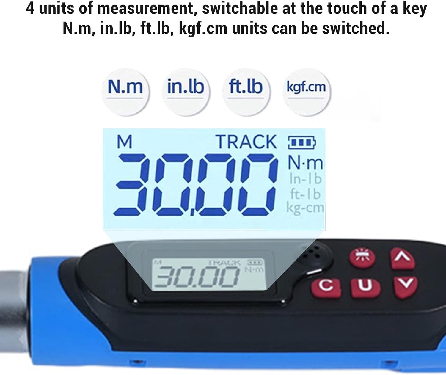 CHICIRIS Digital Torque Wrench, Precision Tool with Data Logging, LED Warning Light, Buzzer Alarm, Ergonomic Design for Car, Motorcycle, DIY, Home, Industrial Maintenance
