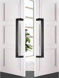Barn Door Handle,Black/D Square Entry Door Handle,Modern Steel Push Pull Door Handle for Shower Glass Sliding Door/Barn Door/Interior Exterior Entry Door,Black-100cm/39.4inch