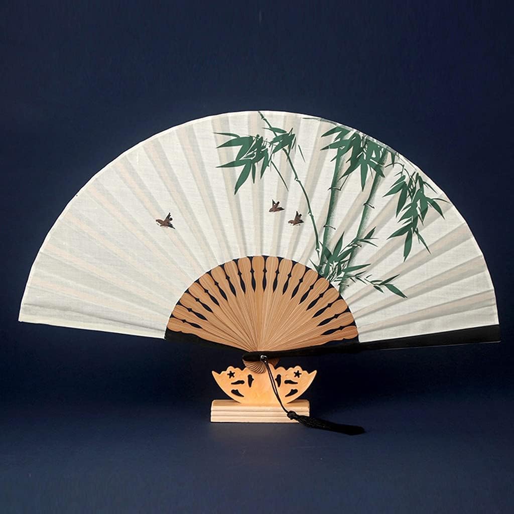 Decoration Folding Fan Antiquity Handheld Fans，Summer Portable Hand-Painted Hanfu Folding Fan for Home Decor Events Party Supplies Gift Elegant Hand Fan Fan (Color : Khaki)