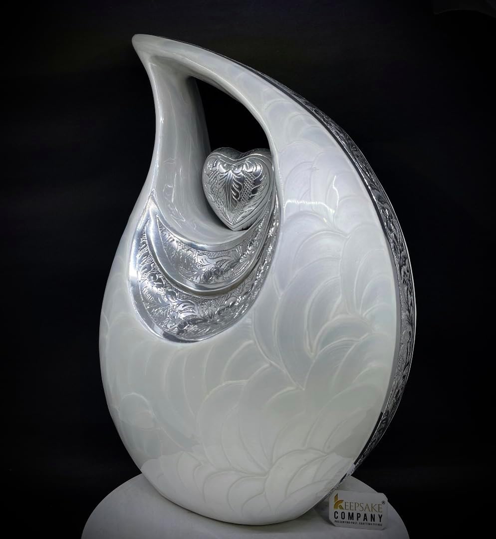 Double Adult/XXL urn for Forever Together Companions - Companion urns for 2 Adults - Teardrop Cremation Keepsake for Human Ash of Adult Man and Female - Includes Velvet Bag, 440 Cu Inch
