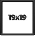 19x19 Shadow Box Black Solid Wood Display Frame with White Acid-Free Backing UV Acrylic & Hanging Hardware - with 3/4' Usable Depth