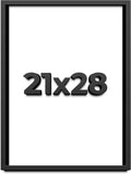 21x28 Shadow Box Black Solid Wood Display Frame with White Acid-Free Backing UV Acrylic & Hanging Hardware - with 3/4' Usable Depth