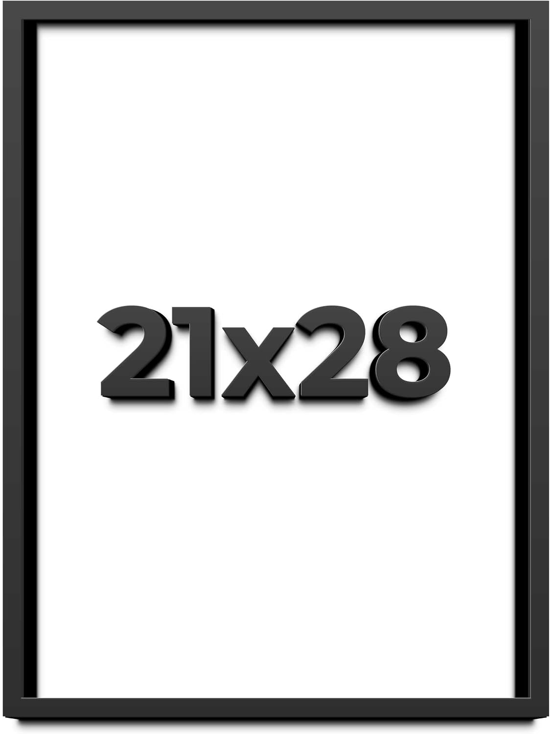 21x28 Shadow Box Black Solid Wood Display Frame with White Acid-Free Backing UV Acrylic & Hanging Hardware - with 3/4' Usable Depth
