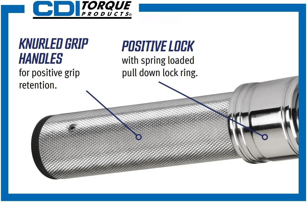 CDI 1501MRMH Dual Scale Micrometer Adjustable Click Style Torque Wrench with Metal Handle - 1/4-Inch Drive - 20 to 150 in. lbs. Torque Range