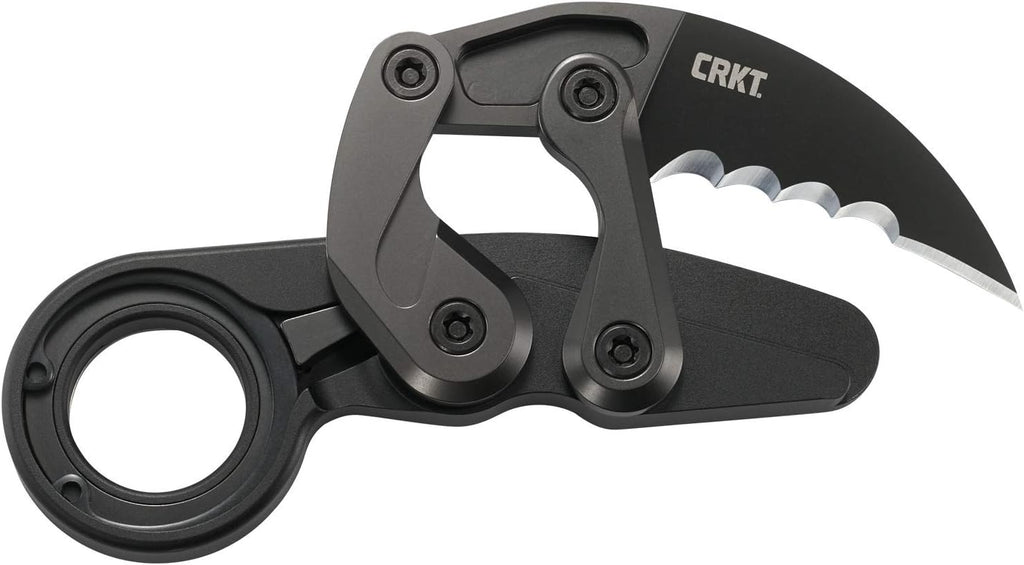 CRKT Provoke Folding Knife with Kinematic: Morphing Karambit, D2 Veff Serrations Blade, Aluminum Handle, Pocket Clip, 4040V