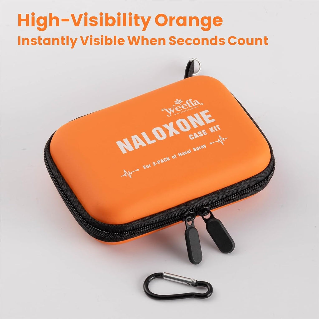 10-Pack Highly Visible Naloxone Carry Case for 2 Nasal Spray, Small | Clearly Labeled, Quick Access, Hard Shell Protection, Easy to Wipe Clean, for First Responders & Law Enforcement