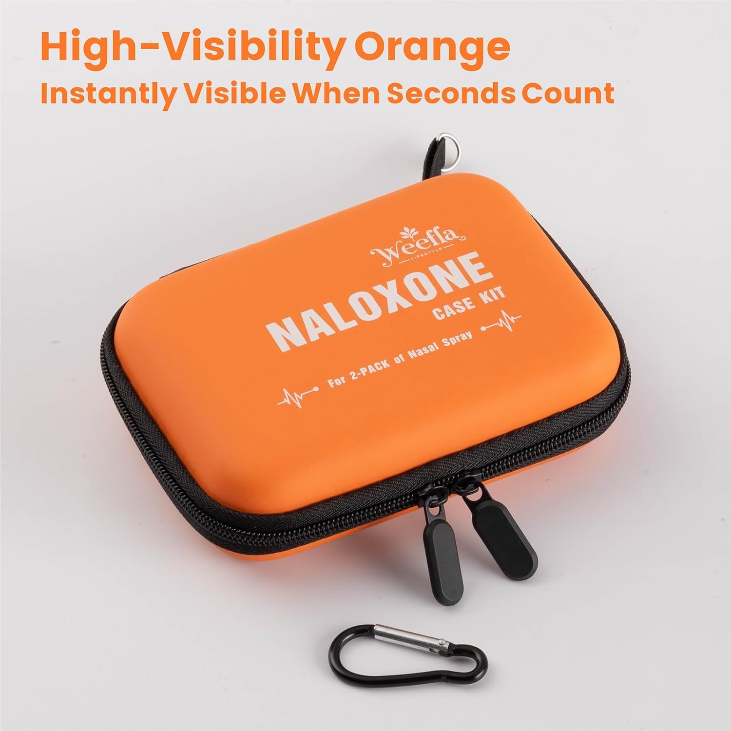10-Pack Highly Visible Naloxone Carry Case for 2 Nasal Spray, Small | Clearly Labeled, Quick Access, Hard Shell Protection, Easy to Wipe Clean, for First Responders & Law Enforcement