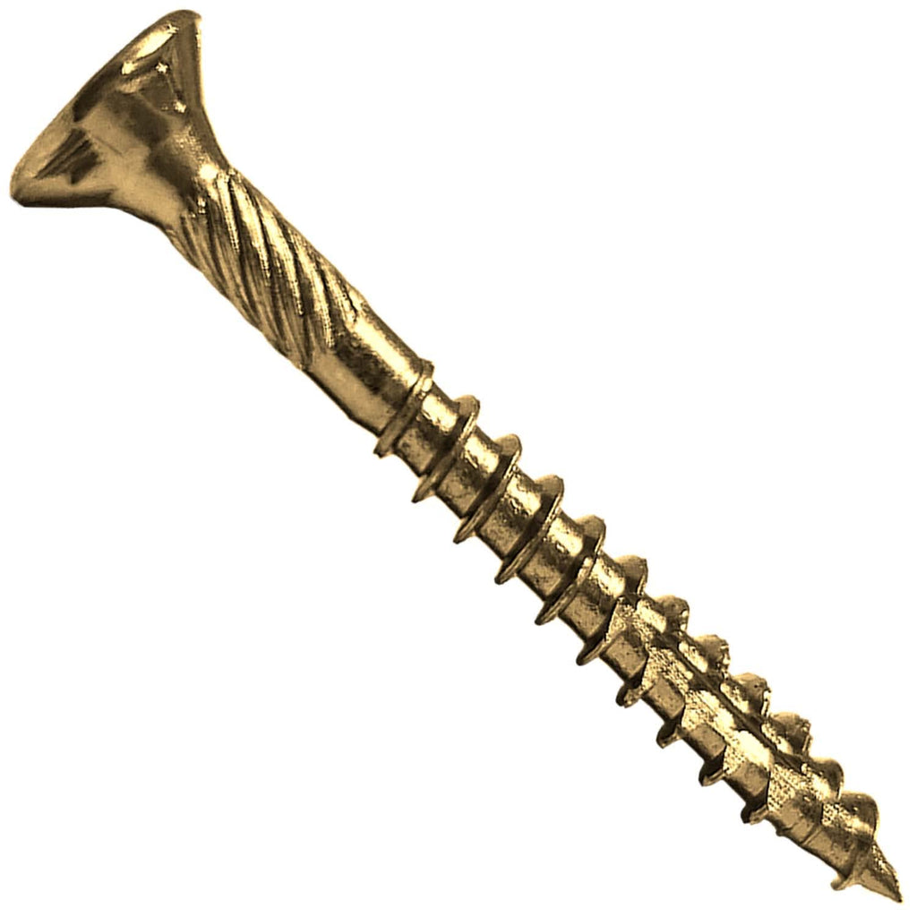 Jake Sales #8 x 1-1/2' Gold Star Wood Screw Torx/Star Drive Flat Head (Full Box - 6500 Screw Count) - Multipurpose Torx/Star Drive Wood Screws